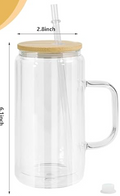 16oz Glass Snow Globe Tumbler w/ Handle